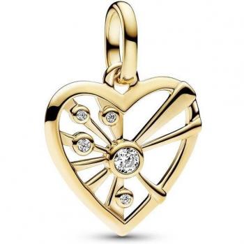 Charm Pandora Medallón Corazón con Rayos