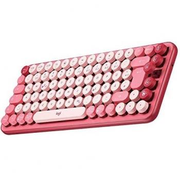 Teclado Mecánico Inalámbrico Logitech POP Keys con Teclas de Emoji - Corazón Rosa