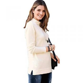 VENCA Jersey Cuello Alto Mujer by Vencastyle - 008961,Marfil,XL