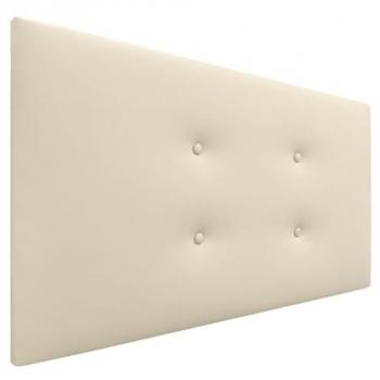 Cabecero Tapizado de Polipiel Aqualine con 2 Hileras de Botones - Vainilla (95x50cm, para camas 80/90)
