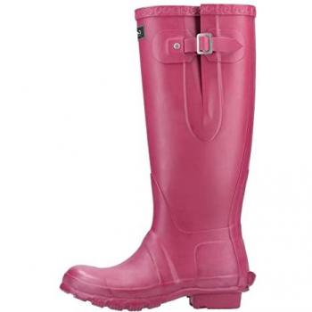 Windsor Plain Rubber Wellington Boots - Unisex Berry Tall Design