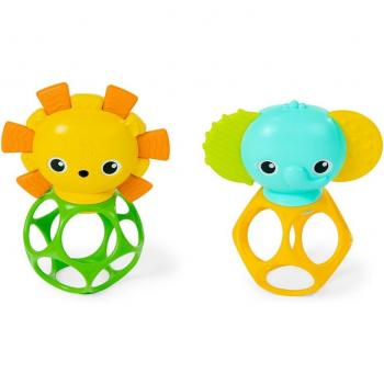 Mordedores de juguete Bright Starts Oball - Pack de 2, fácil de agarrar, apto para bebés a partir de 3 meses