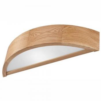 Lámpara de Pared Eveline de Madera y Vidrio, Color Marrón, 40,5x8x11,5 cm