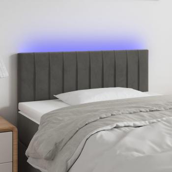 Cabecero LED de terciopelo gris oscuro 90x5x78/88 cm Vidaxl