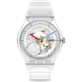 Reloj Swatch Clearly New Gent - Correa Blanca de Material Biológico - Diseño Moderno y Elegante - Resistente al Agua