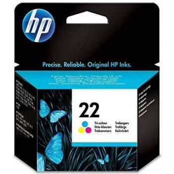 Cartucho de Tinta Original HP 22 - 5 ml - Color (Cian, Magenta, Amarillo) - Compatible con Deskjet F2185, F2187, F2210, F2235, F2240,