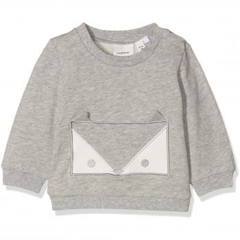 NAME IT Nbnuxola Swe O-Neck BRU, Sudadera para Bebés, Gris