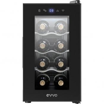 Vinoteca Evvo VT8 para 8 Botellas, Botellero Vertical con Display de Temperatura Interior, Tecnología de Enfriamiento Termoeléctrico, Temperatura Ajustable entre 8-18ºC, Muy Silenciosa
