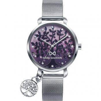Mark Maddox - Reloj de mujer Shibuya de acero con esfera holográfica árbol de la vida