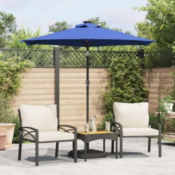Sombrilla jardín vidaXL con luces LED, poste de acero, dimensiones 225x225x212 cm, colores disponibles: Blanco, Verde, Antracita y Azul