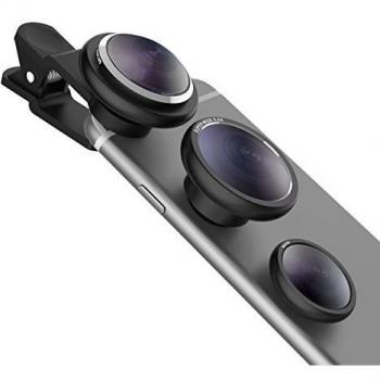 Lentes de Movíl, Vinsic® Objetivo ojo de pez de 235 grados que se engancha, 0.4x objetivo gran angular, Objetivo macro, 3-en-1 kit de objetivo de cámara para el iPhone 6 Plus, iPhone 5 5S, Samsung Galaxy Note, HTC, lente para móviles
