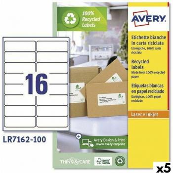 Etiquetas para Impresora Avery LR7162 Blanco 100 Hojas 99,1 x 33,9 mm (5 Unidades)