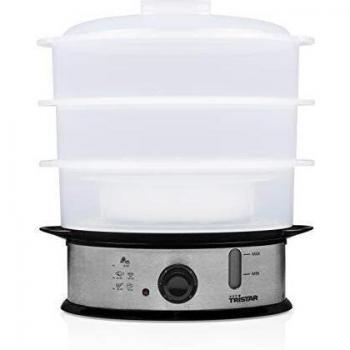 Tristar Cocina Vapor VS3914 1200W 3X4L INOX Cocedora 3 Capas Sin Bpa, 1200 W, 11 litros, 44 Decibelios, Plástico, Blanco