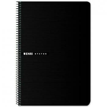 Enri 739689 - Cuaderno folio, cuadricula 4 x 4, 100 hojas, color negro