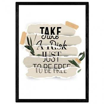 Póster Motivacional 'Toma un Riesgo' - Lámina Decorativa A3 con Frases Inspiradoras y Energéticas, Sin Marco