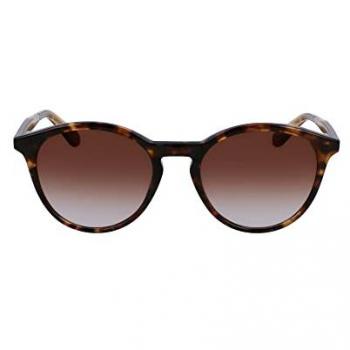 Calvin Klein CK23510S Unisex Sunglasses, Full-Rim Panto Style, Brown Havana Frame, 52mm Lens