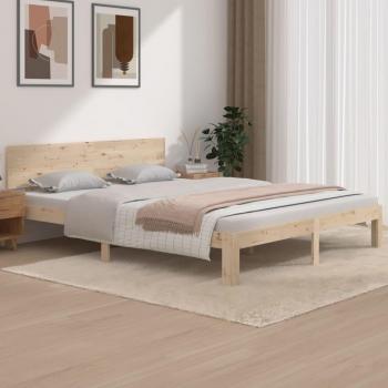 Estructura de cama de madera maciza de pino 160x200 cm sin colchón vidaXL