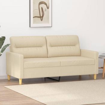 Sofá de 2 plazas en tela color crema 140 cm Vidaxl
