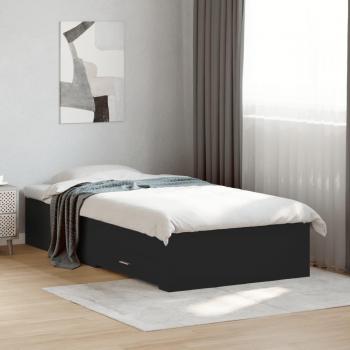 Cama cruzada con cajones negros 90x200 cm en madera multicapa
