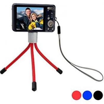 Trípode Portátil Universal BB Tech Azul con Patas Flexibles y Goma Antideslizante - Ø 2 x 12.2 cm - Peso 25 g