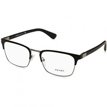 Prada PR 54TV 1BO1O1 Men's Black Eyeglasses Frame Size 53 with Blue Light Blocking Option