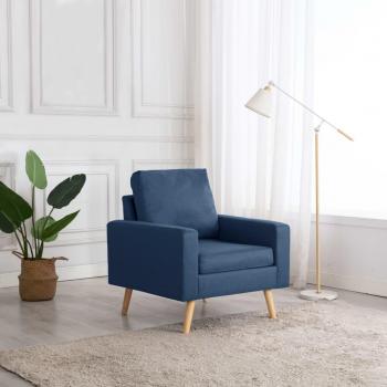 Sillón de tela azul Day and Night - Sillón azul en tela
