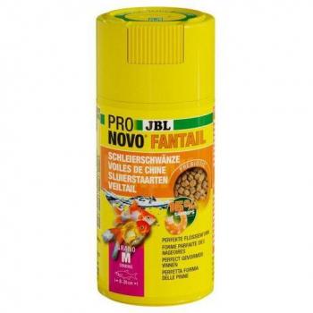 JBL ProNovo Fantail Grano M - Pienso base en gránulos para Veiltails y otras variedades de peces rojos de 8 a 20 cm - Formato: 100 ml
