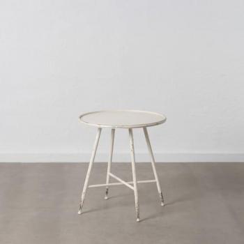 Mesa Auxiliar Crema Hierro 56x56x60 Cm - Originalidad Garantizada