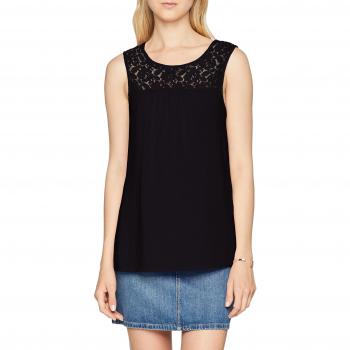 Vero Moda Vmdebbie Lace S/l Top Exp, Camiseta sin Mangas para Mujer, Negro Black, 40