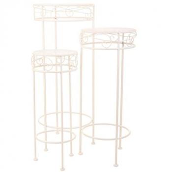 Soporte para Maceta de Hierro Blanco Alexandra House Living 28 x 120 x 58 cm