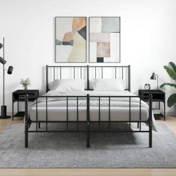Mesita de noche vidaXL 2 unidades madera ingeniería 40x41x50 cm negro, roble sonoma, roble ahumado para habitación, dormitorio, salón o estudio