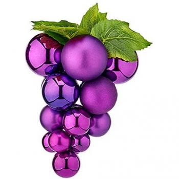 Bola de Navidad Uvas Moradas de Plástico 19 x 28 x 19 cm