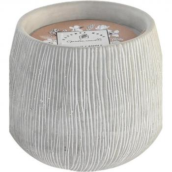 Vela de cemento DKD Home Decor gris con citronela, dimensiones 18 x 18 x 15 cm, peso 510 gr
