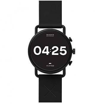 Skagen Reloj inteligente para hombre Falster con pantalla táctil, de acero inoxidable en color negro y correa negra de silicona, SKT5202