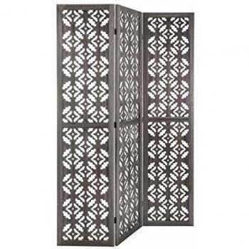Biombo Decorativo de Madera Nomade - 3 Paneles - Gris - 120 x 1.8 x 170 cm