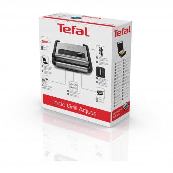 Parrilla eléctrica TEFAL GC 242D38 Inicio Adjust - Parrilla eléctrica con superficie antiadherente, potencia de 2000 W, ajuste de temperatura, diseño compacto y fácil almacenamiento vertical