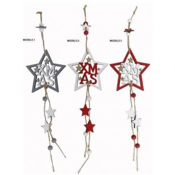 Guirnalda Estrella Navideña 37cm 3 unidades