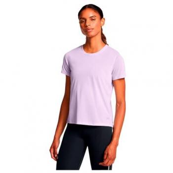 Camiseta de Manga Corta Under Armour Streaker para Mujer, Color Violeta Blanquecino, Talla XS