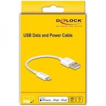 Cable USB de Datos y Carga para iPhone, iPad e iPod - Lightning a USB-A - 15 cm - Blanco