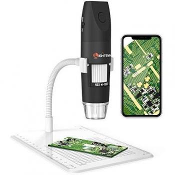 Lightswim Microscopio Digital inalámbrico, 50~1000x Mini Pocket Microscopio de Mano Ampliación con cámara HD 1080P 2MP, 8 Luces LED para iPhone/iPad/Smartphone/Tablet/PC