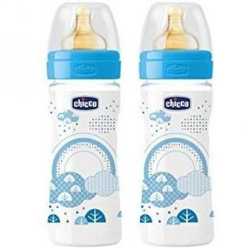 Pack 2 biberones Latex 300ML Azul Chicco