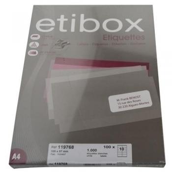 Etibox - ETIQUETAS ADH.IMPR. ETIBOX A4 BLANCA CAJ