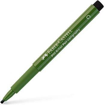 Bolígrafo de Caligrafía Faber-Castell Pitt Artist Pen, Tinta Verde Óxido de Cromo, Punta Romo 2.5 mm