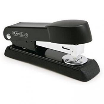 Rapesco Minno - Grapadora metalica de hasta 20 hojas, usa grapas 26 y 24/6, color negro