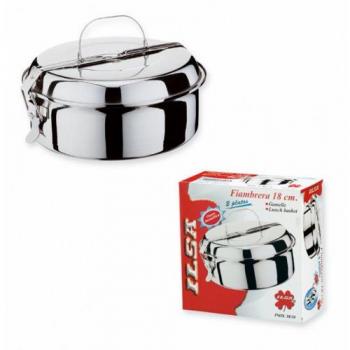 Ilsa 524 - Fiambrera INOX, 24 cm, Color Plateado