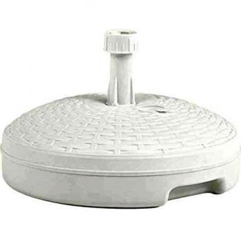 vidaXL Base de Sombrilla Rellenable Arena/Agua Patio Soporte de Paraguas al Aire Libre Decoración Fundido Parasol Exterior Terraza Plástico Blanco 20 L