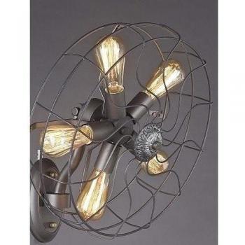 American Retro Vintage Design Applique murale Lampe murale/Ventilateur