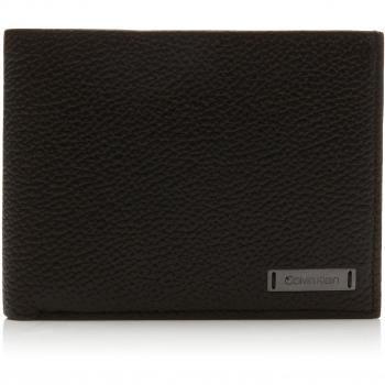 Calvin Klein Jeans - Pebble W Plaque 5cc Coin, Carteras Hombre, Negro