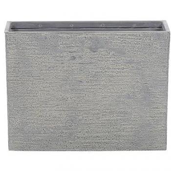 Maceta Rectangular de Piedra Gris 45 x 60 x 25 cm para Interior y Exterior Edessa