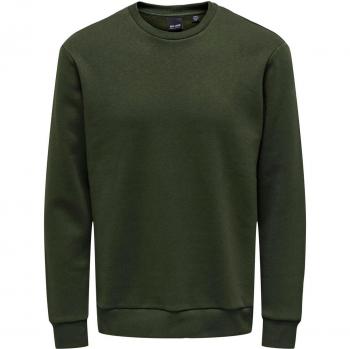 Only & Sons Ceres Green Crewneck Sweatshirt for Men - Regular Fit XXL